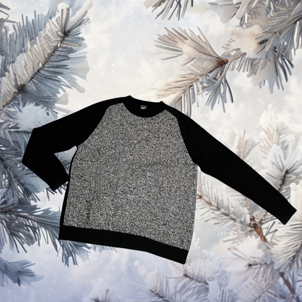 GAP Mens Large Black & Grey Sweater, EUC